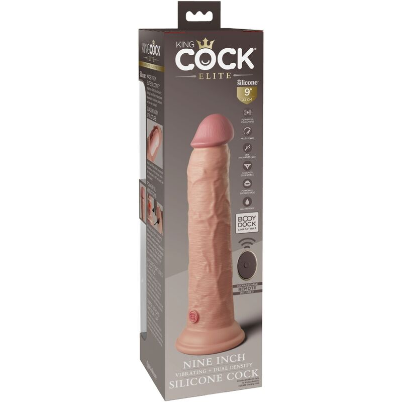 Elite Realistischer Dildo-Vibrator &amp; Fernbedienung Silikon 23cm