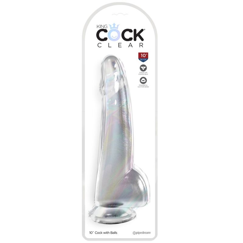 Klarer Dildo Hoden 19 cm transparent