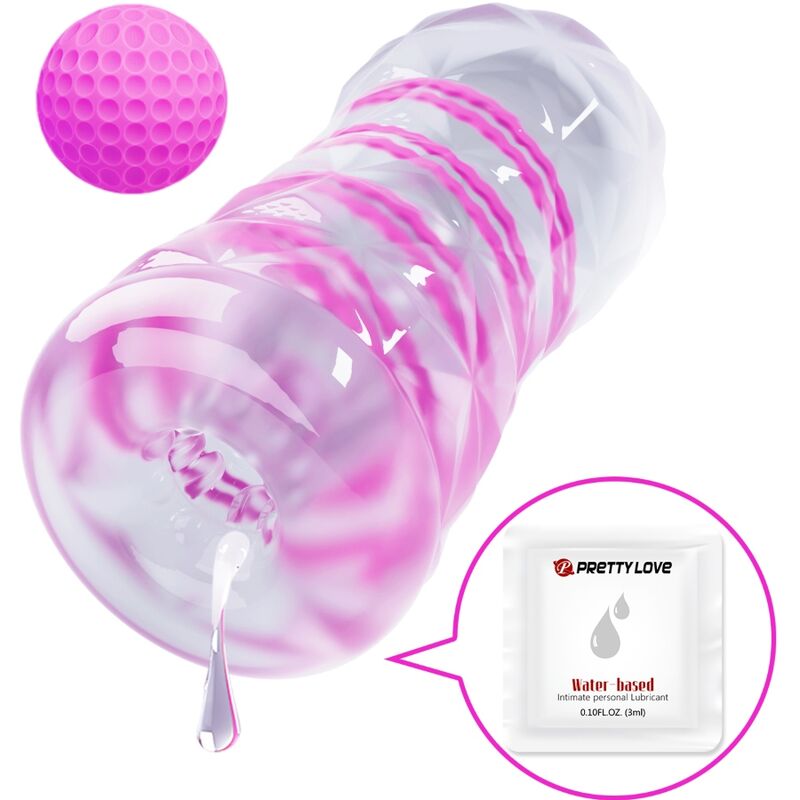 PRETTY LOVE – FANTASIE-MASTURBATOR FÜR MÄNNER MIT INNERER SPIRAL UND TRANSPARENTEN HODEN