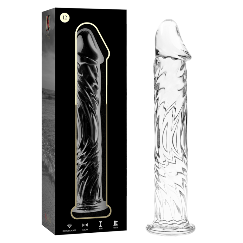 NEBULA-SERIE VON IBIZA – MODELL 12, KLARER BOROSILIKATGLAS-DILDO, 17 CM O – 3,5 CM