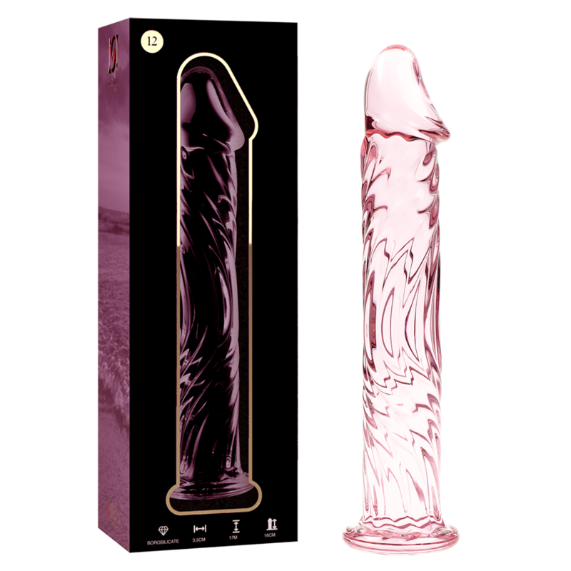 Gode en Verre Borosilicate Nebula Modèle 12 Rose 17 cm