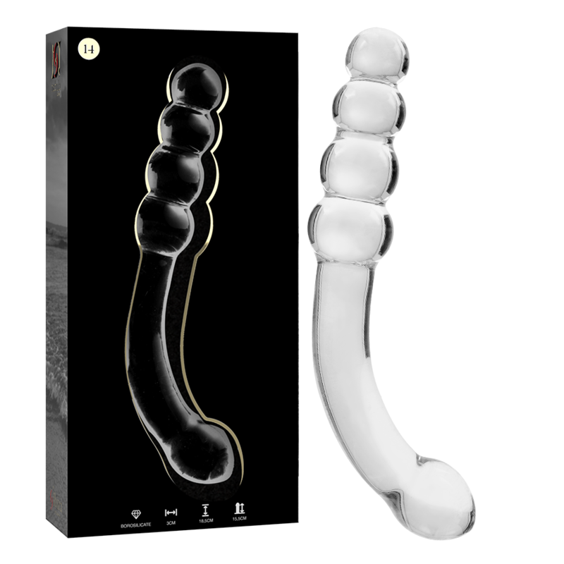 NEBULA-SERIE VON IBIZA – MODELL 14 DILDO AUS KLAREM BOROSILIKATGLAS, 18,5 CM O- 3 CM