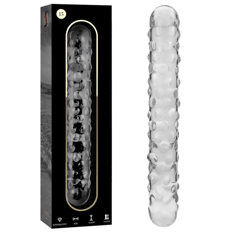 NEBULA-SERIE VON IBIZA – MODELL 15 DILDO AUS KLAREM BOROSILIKATGLAS, 18,5 CM O- 3 CM