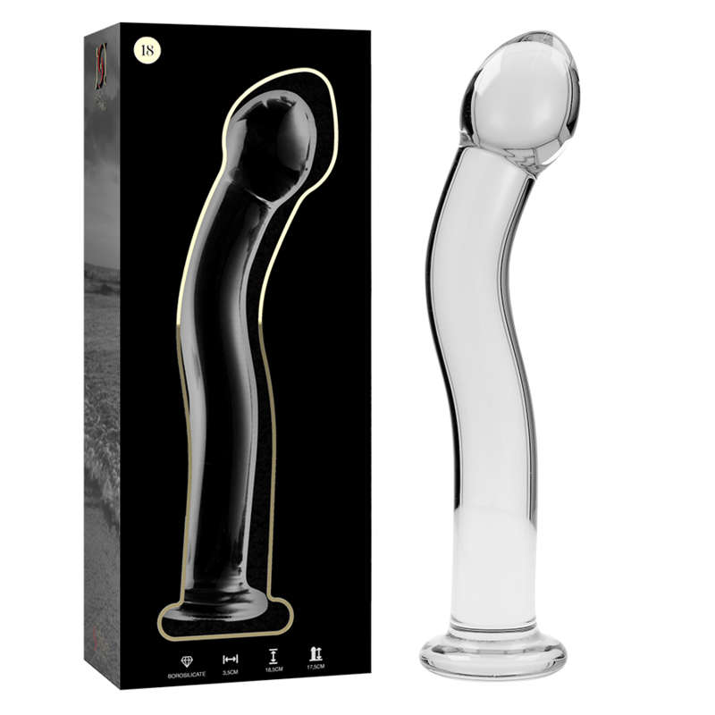 NEBULA-SERIE VON IBIZA – MODELL 18, KLARER BOROSILIKATGLAS-DILDO, 18,5 CM O 3,5 CM