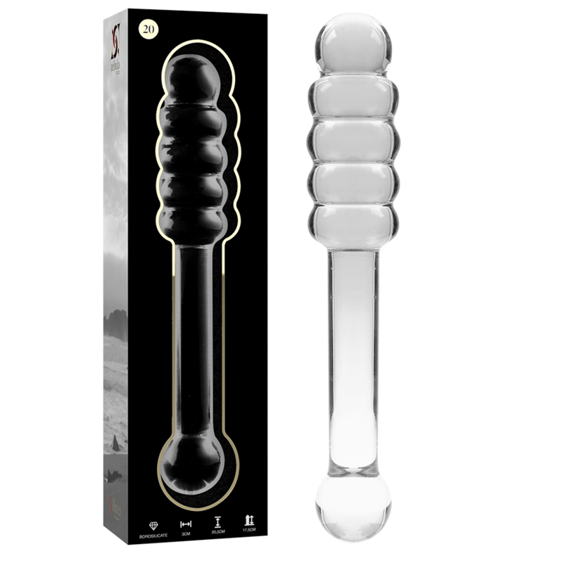 NEBULA-SERIE VON IBIZA – MODELL 20 DILDO AUS KLAREM BOROSILIKATGLAS, 20,5 CM O- 3 CM
