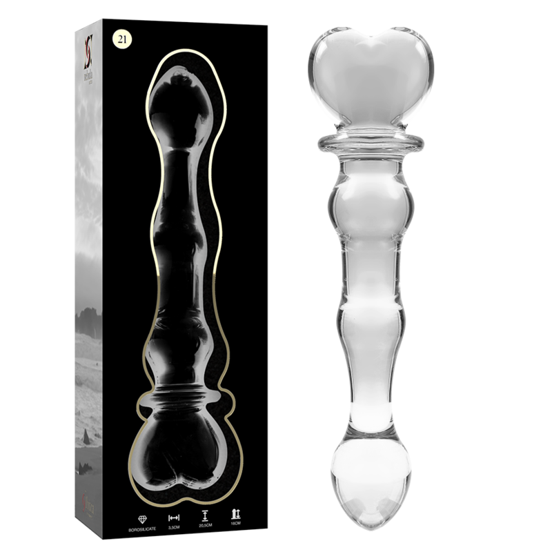 NEBULA-SERIE VON IBIZA – MODELL 21 DILDO AUS KLAREM BOROSILIKATGLAS, 20,5 CM O 3,5 CM