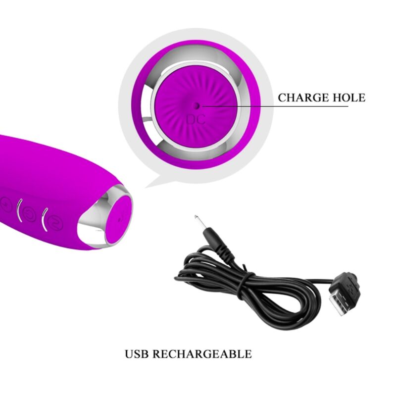 PRETTY LOVE – WIEDERAUFLADBARER ELEKTROSCHUSS-VIBRATOR HECTOR – WASSERDICHT, LILA