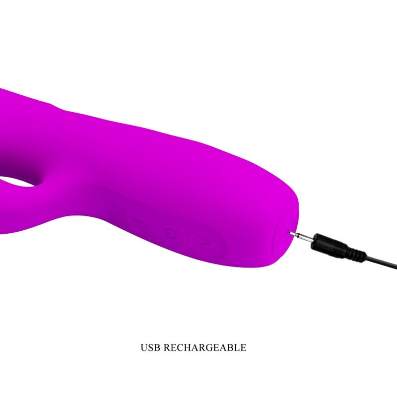 Lila wiederaufladbarer Rabbit-Vibrator Melanie