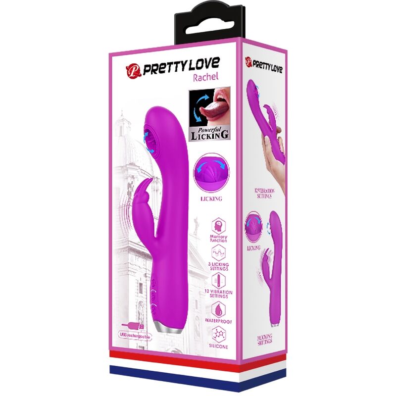 PRETTY LOVE - RACHEL WIEDERAUFLADBARER VIBRATOR MIT LILA SAUGKAPSEL