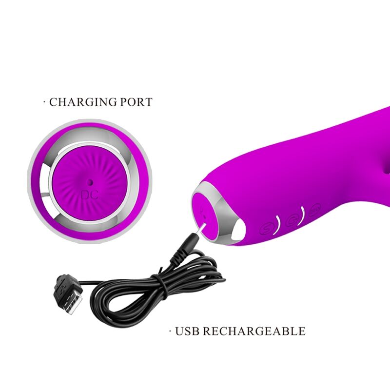 PRETTY LOVE - RACHEL WIEDERAUFLADBARER VIBRATOR MIT LILA SAUGKAPSEL
