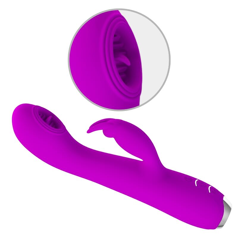 PRETTY LOVE - RACHEL WIEDERAUFLADBARER VIBRATOR MIT LILA SAUGKAPSEL