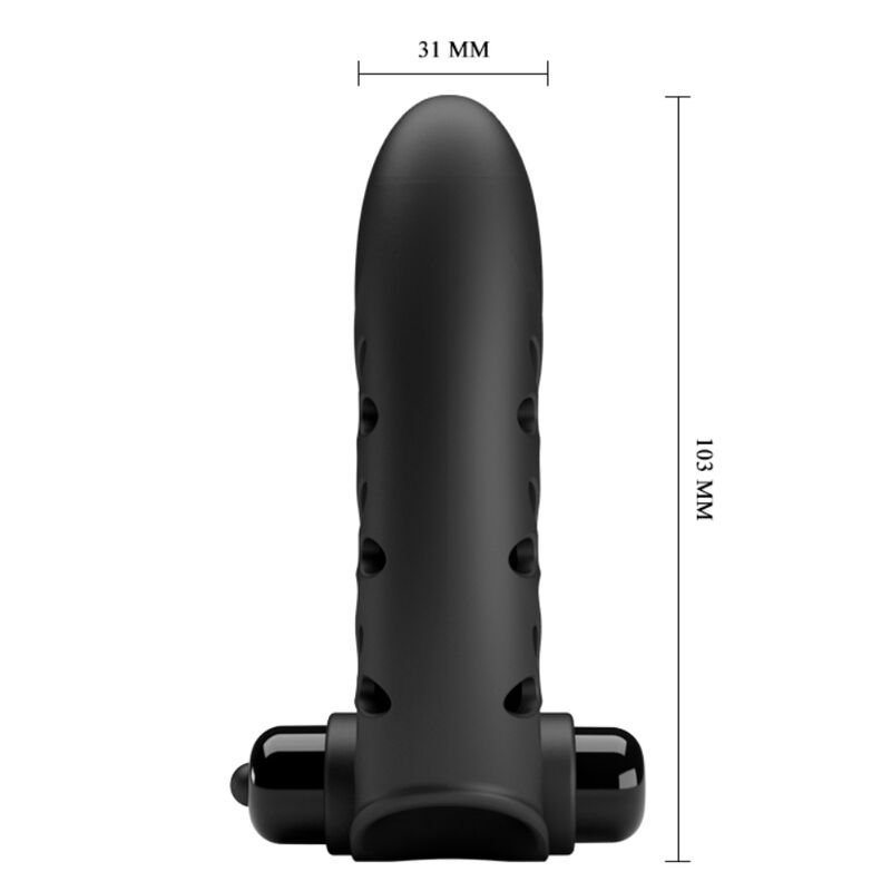 Vance Black Rabbit Vibrator-Fingerabdeckung
