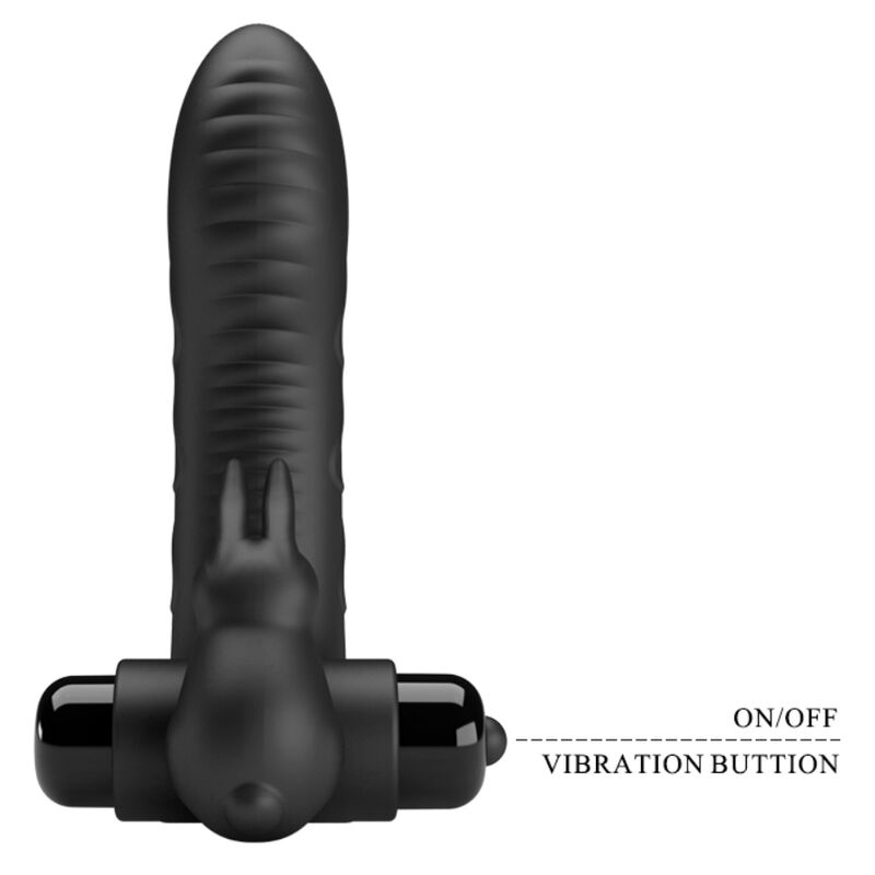 Vance Black Rabbit Vibrator-Fingerabdeckung