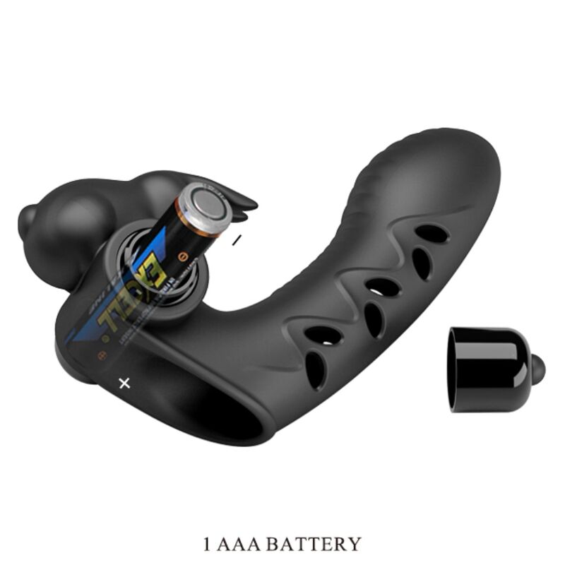 Vance Black Rabbit Vibrator-Fingerabdeckung