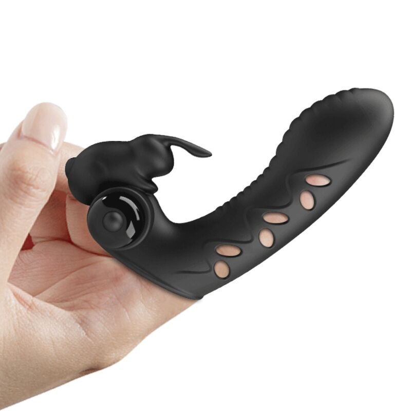 Vance Black Rabbit Vibrator-Fingerabdeckung