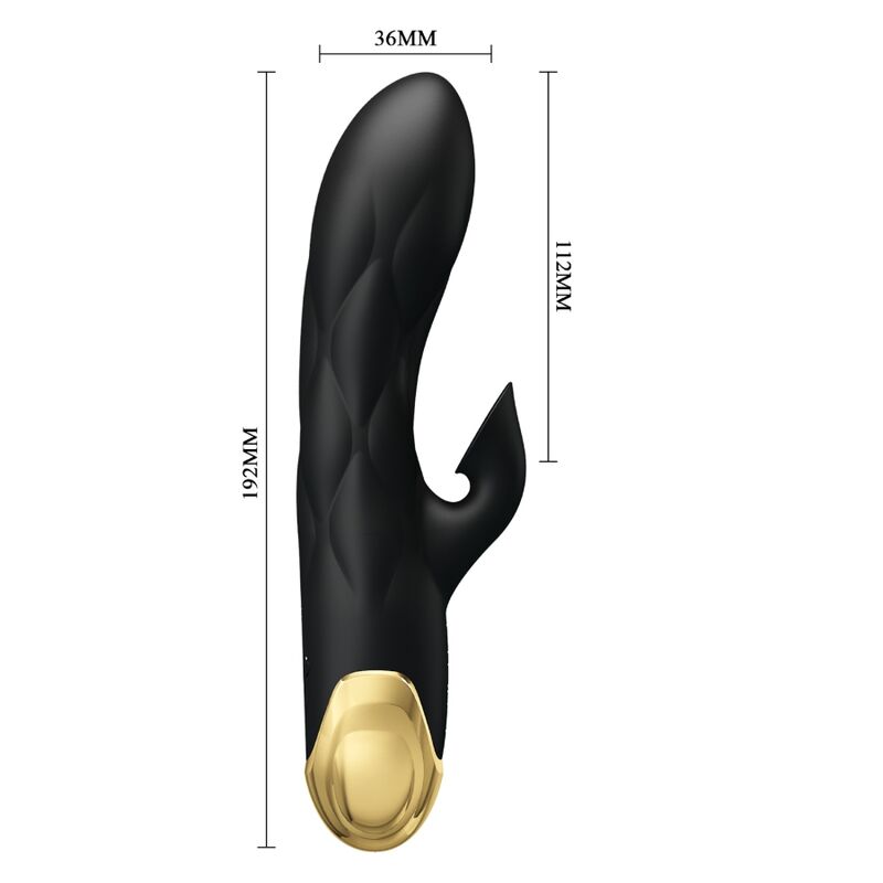 PRETTY LOVE – LUXUS-VIBRATOR ZUM AUFLADEN, SCHWARZ, GOLDVERGOLDET