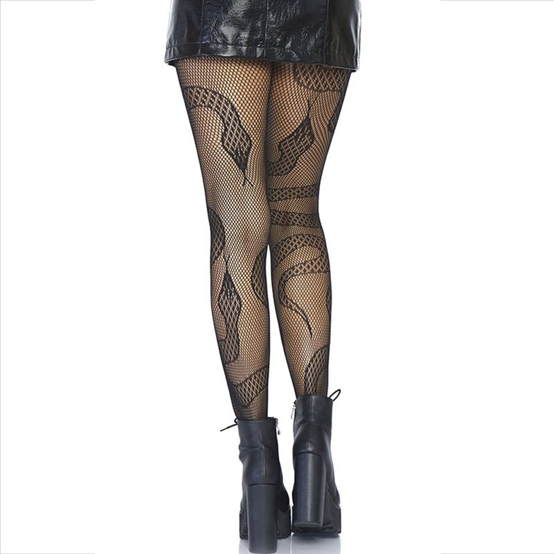 LEG AVENUE - BLACK SNAKE NET BAS