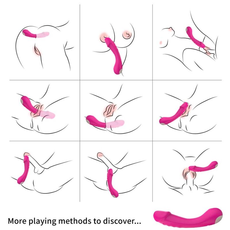Fuchsiafarbener G-Punkt-Vibratordildo aus Silikon