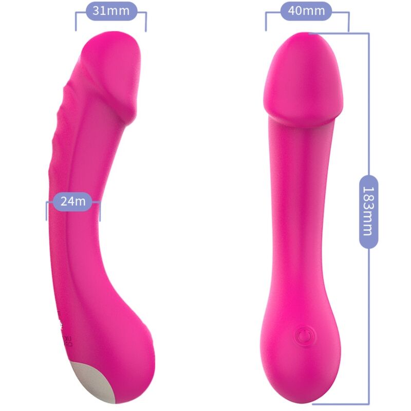 Fuchsiafarbener G-Punkt-Vibratordildo aus Silikon