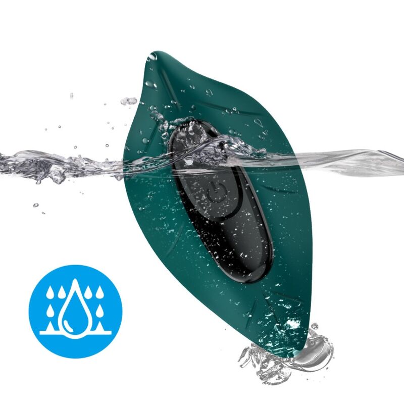 Stimulateur clitoridien feuille Armony plongé dans l'eau, pictogramme étanche
