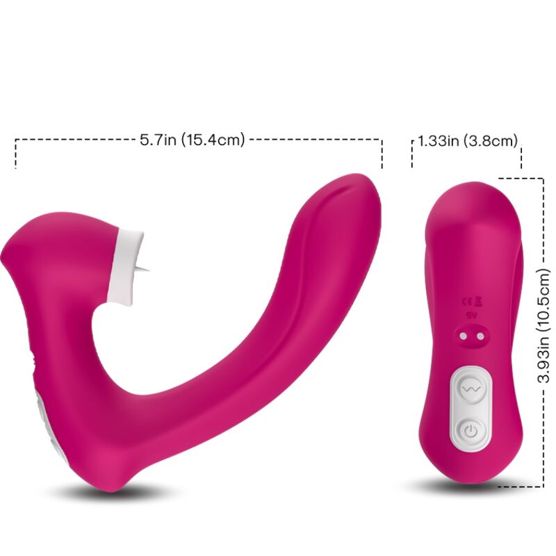 ARMONY - SECRETKISS VIBRATING CLINIC LICK AND VIBRATOR FUCHSIA CURVED
