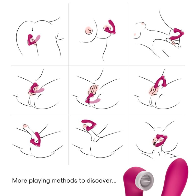 ARMONY - SECRETKISS VIBRATING CLINIC LICK AND VIBRATOR FUCHSIA CURVED