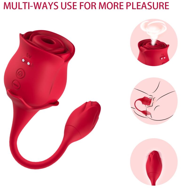 ARMONY – PINKER KLITORIS-ASPIRATOR UND VIBRATOR, 10 MODI, ROT