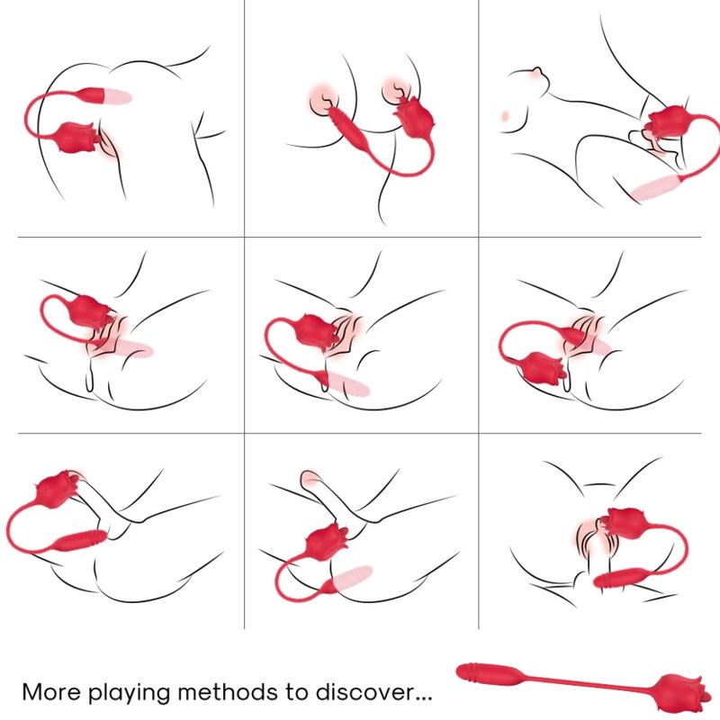 ARMONY - 3-IN-1 PINK, STIMULATOR, SAUG- UND AUF- UND AB-FUNKTION MIT ROTEM SCHWANZ