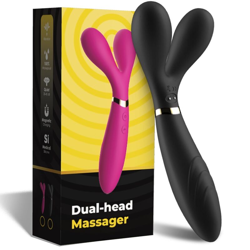 ARMONY – Y-Stab-Massagegerät &amp; Doppelkopf-Vibrator, Schwarz
