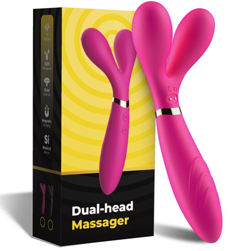 ARMONY - Y-Stab-Massagegerät &amp; Doppelkopf-Vibrator Fuchsia