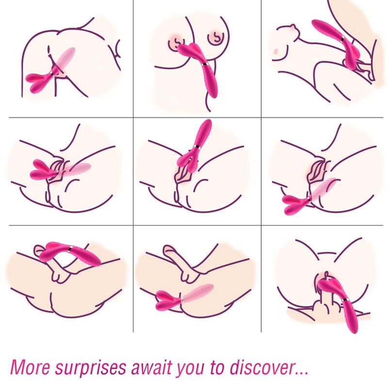 ARMONY - Y-Stab-Massagegerät &amp; Doppelkopf-Vibrator Fuchsia