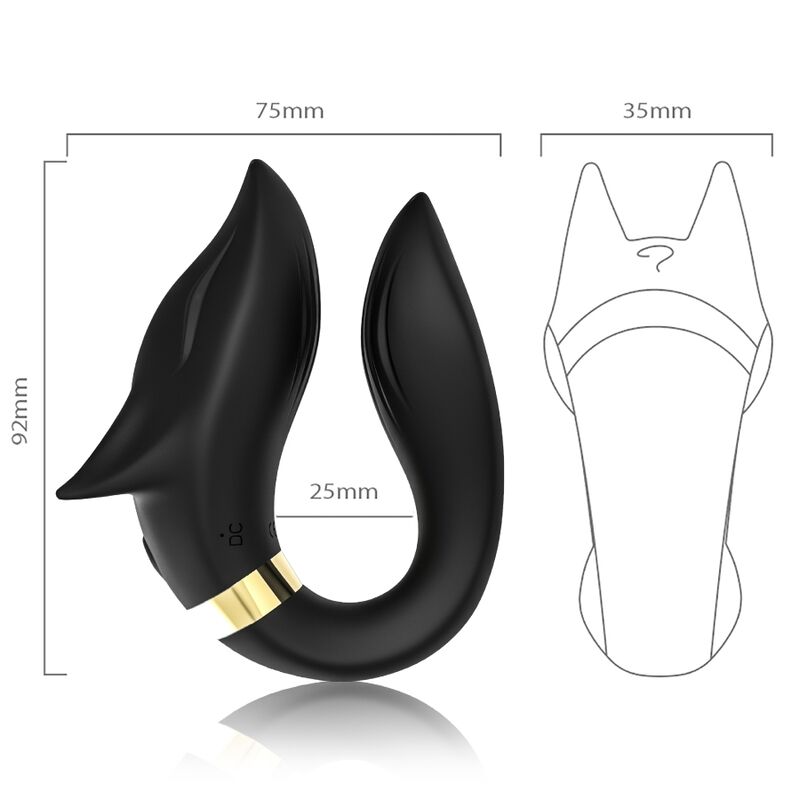 ARMONY - FOX VIBRATOR FÜR PAARE MIT FERNBEDIENUNG, SCHWARZ