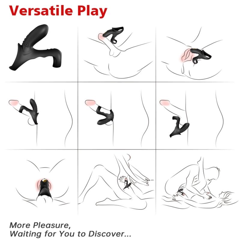 ARMONY - DOPPEL-VIBRATIONSRING FÜR PAARE, SCHWARZ