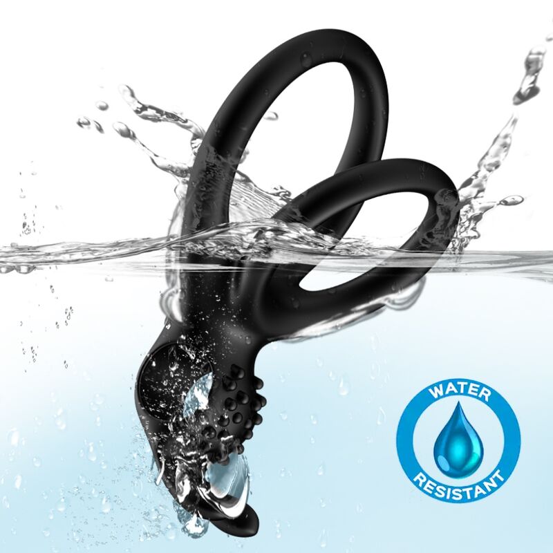 ARMONY - DOPPELTER REISE-VIBRATIONSRING FÜR PAARE, SCHWARZER HASE