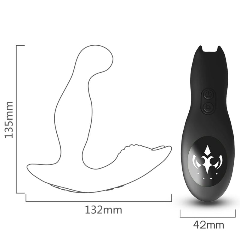 ARMONY - BAT KING Analvibrator mit Prostata-Rotator und Fernbedienung, Schwarz