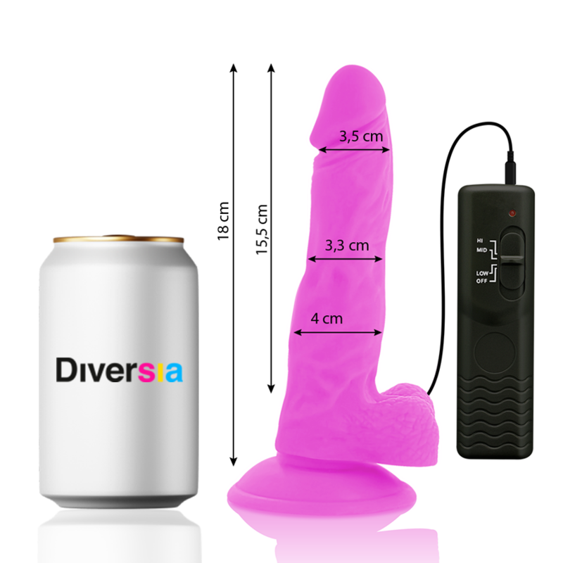 DIVERSIA - FLEXIBLER VIBRATIONSDILDO LILA 18 CM -O- 4 CM
