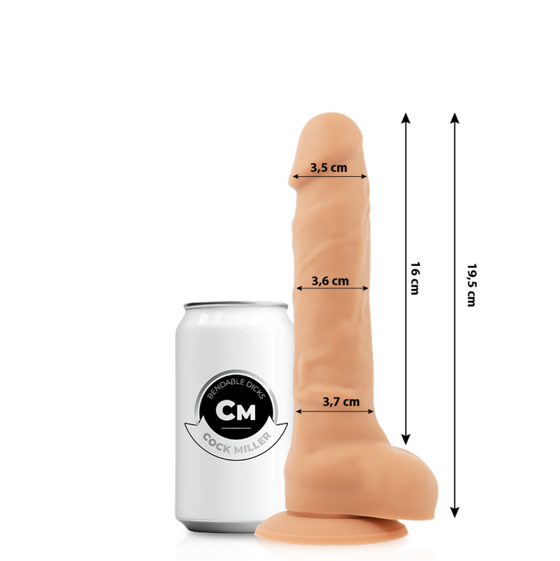 COCK MILLER – REALISTISCHER DILDO, GELENK, FLEISCHFLEISCHIG, SILIKON MIT DICHTER DICHTE, 19,5 CM