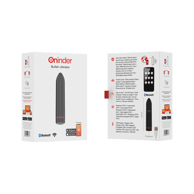 ONINDER – BERLIN BULLET VIBRATOR SCHWARZ 9 MODI 8,5 X 2 CM – KOSTENLOSE APP