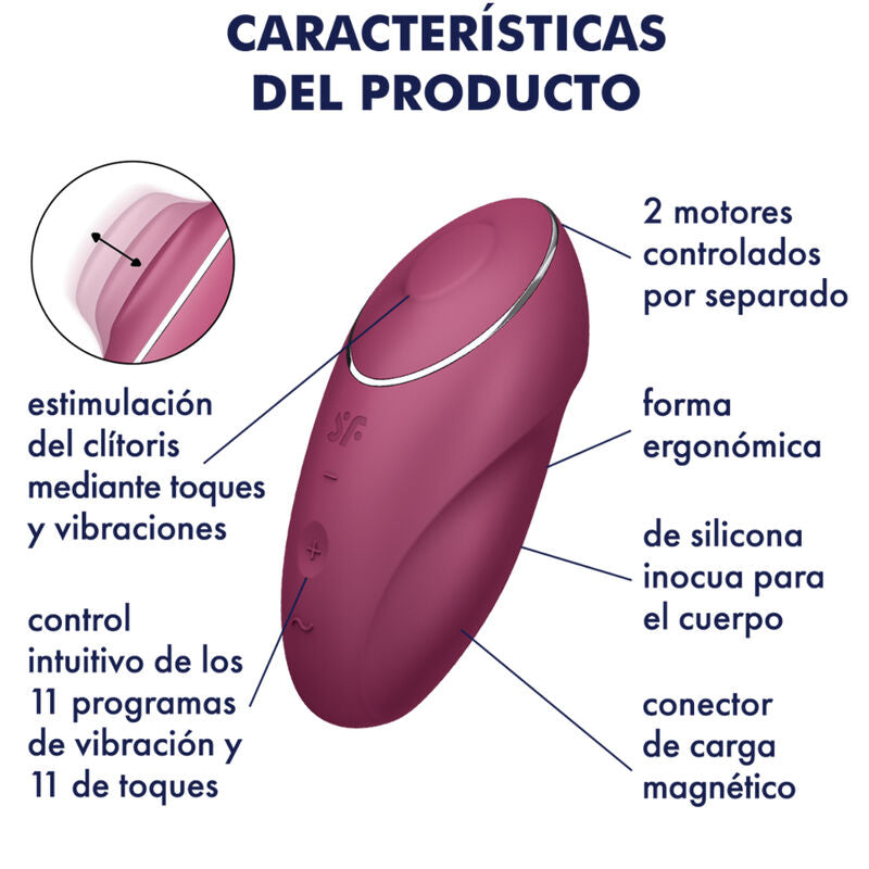 SATISFYER - TAP & CLIMAX 1 ROTER AUFLAUFVIBRATOR