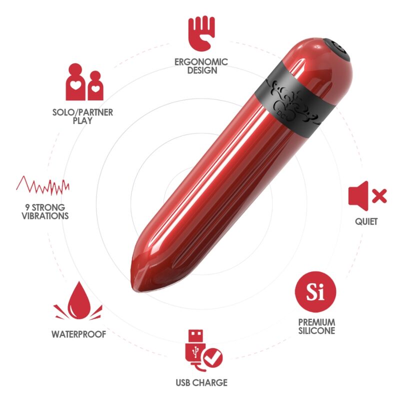 Mini Vibromasseur Bullet Rocket - Télécommande 9 Modes - Armony