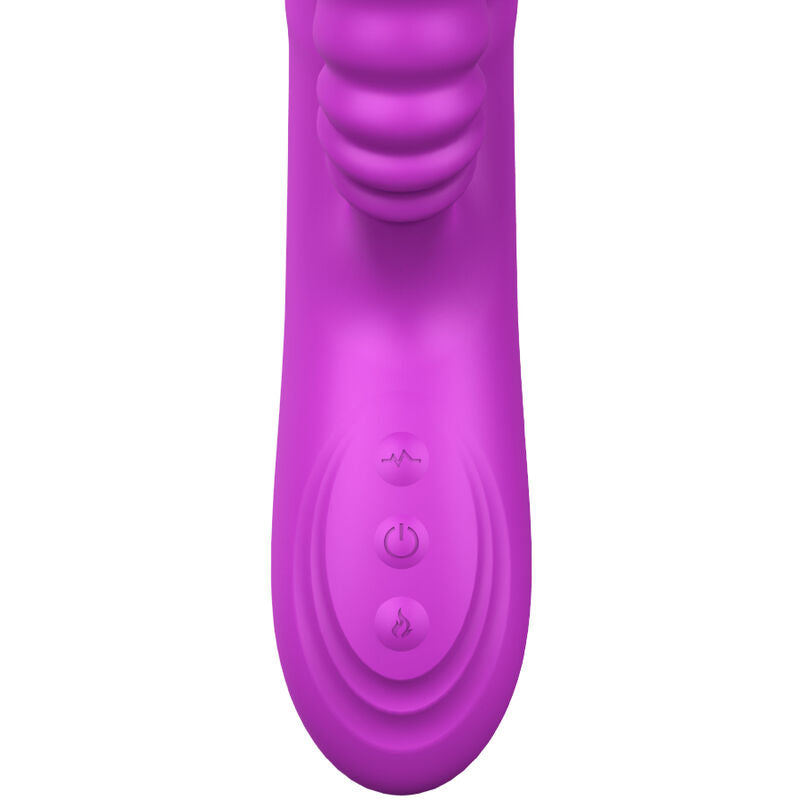 Angelia Multifunktionsvibrator mit Doppelzunge und Wärmeeffekt lila
