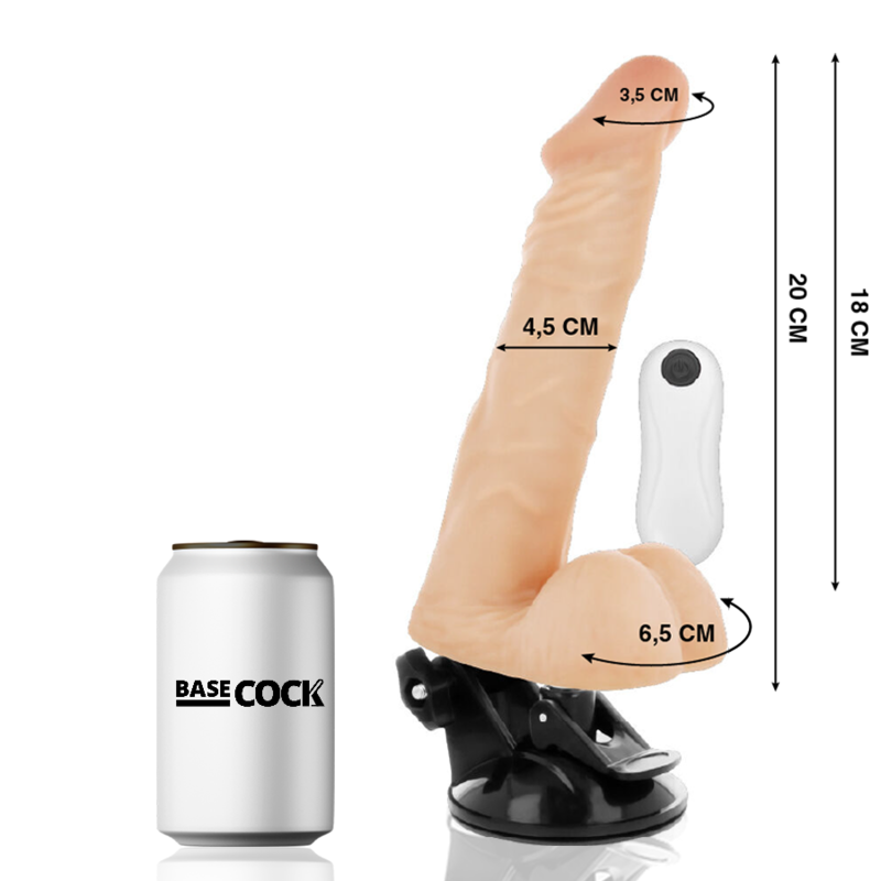 BASECOCK - 20 CM SCHWARZER FERNBEDIENUNGS-Gelenkvibrator -O- 4,5 CM