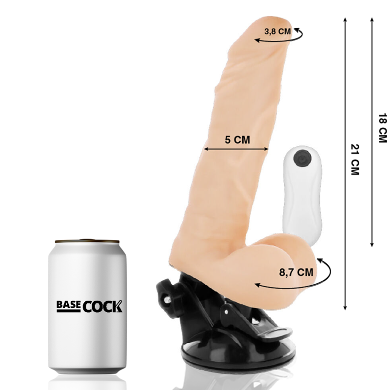 BASECOCK - 21 CM SCHWARZER FERNBEDIENUNGS-Gelenkvibrator -O- 5 CM