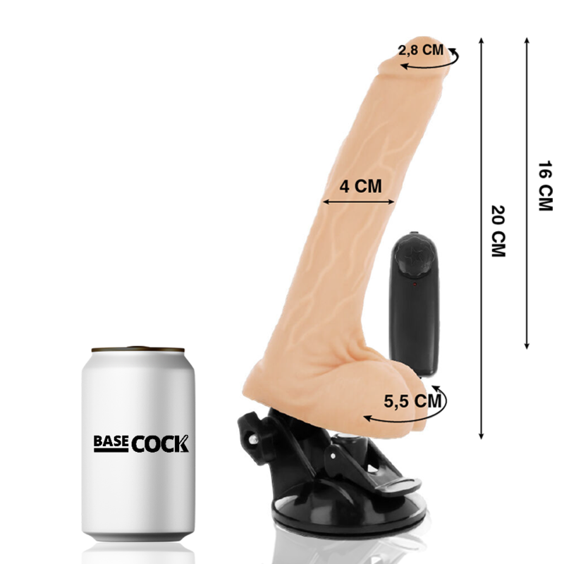 Vibromasseur Ventouse Réaliste Télécommande 12 Modes TPE - Basecock