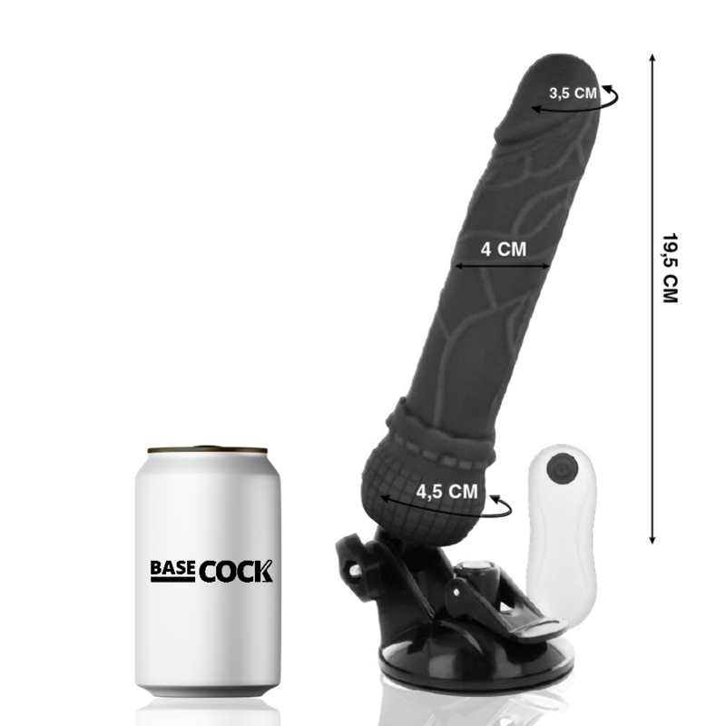 Vibromasseur Réaliste Télécommande 12 Modes Extenseur 19,5 cm - Basecock