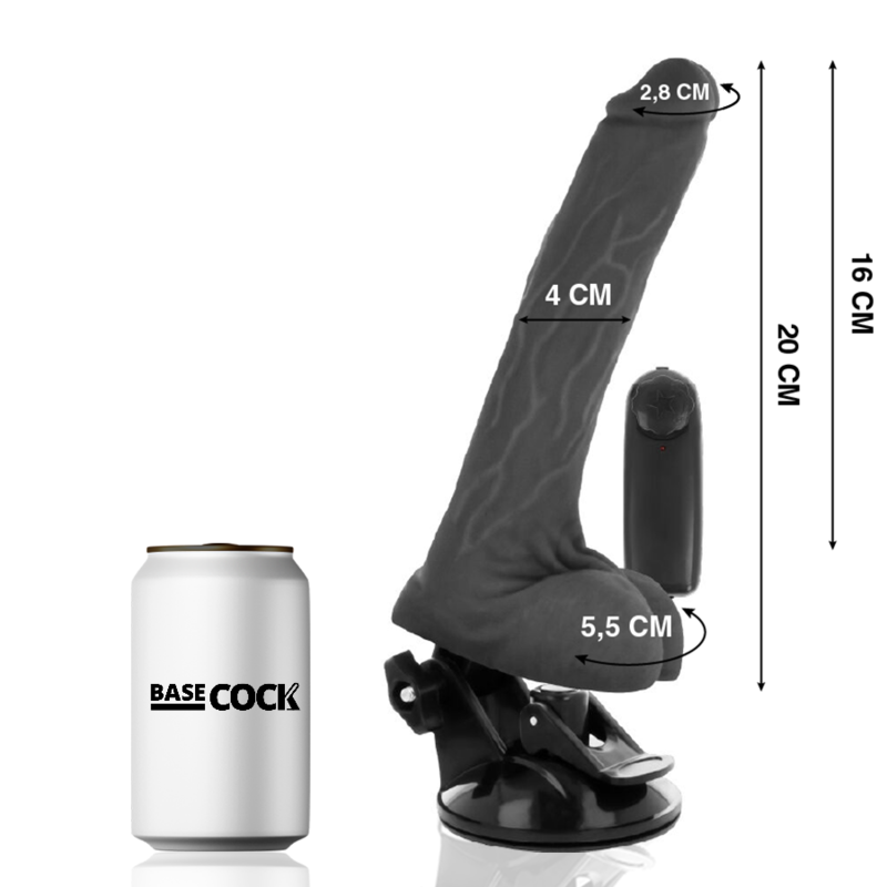 Vibromasseur Ventouse Réaliste Télécommande 12 Modes TPE - Basecock
