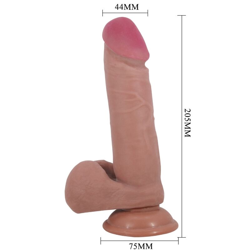 PRETTY LOVE – REALISTISCHER DILDO MIT SAUGNAPF, GLEITHAUT, 20,5 CM