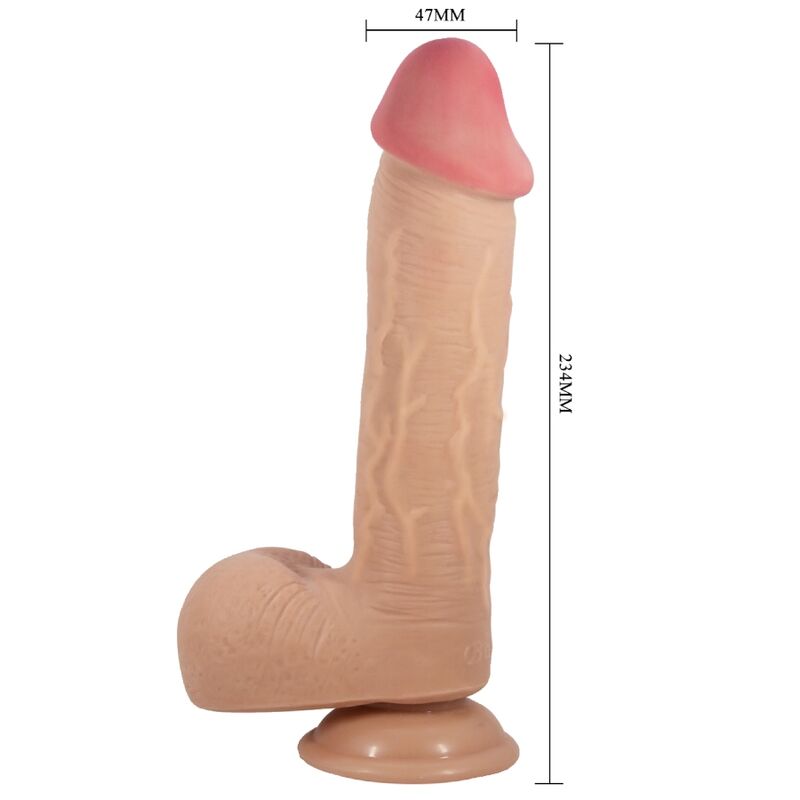 PRETTY LOVE – REALISTISCHER DILDO MIT SAUGNAPF, GLEITHAUT, 23,4 CM