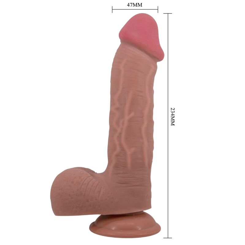 Sliding Skin Series Realistischer Dildo mit Saugnapf Sliding Skin Braun 23,4 cm