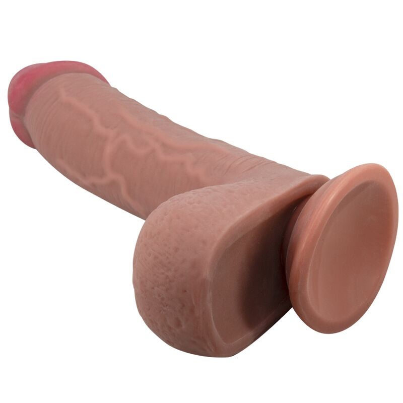 Sliding Skin Series Realistischer Dildo mit Saugnapf Sliding Skin Braun 23,4 cm